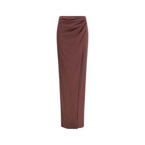The Andamane Brown Silk Midi Women's Skirt